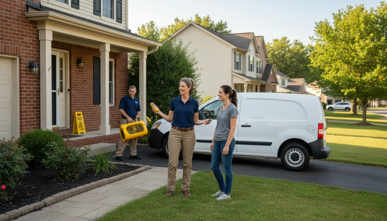 Residential water damage restoration in Mentcle, PA
